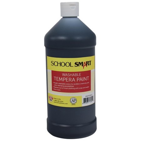 SCHOOL SMART School Smart 2002752 1 qt. Washable Tempera Paint; Black 2002752